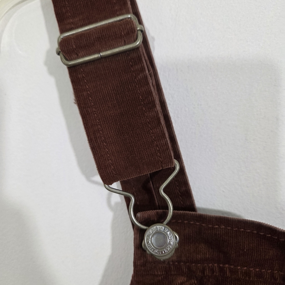NWT American Eagle Corduroy Overall Dress Brown Mini Size 8 Fall Academia Cords - Picture 6 of 12
